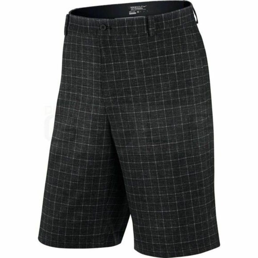 NWT NIKE BOYS GOLF SHORTS PLAID GRAY SIZE M Medium Dri-Fit